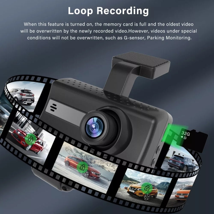 Front and Inner Dual Camera HD Infrared Night Vision Car Dash Cam Driving Recorder Eurekaonline