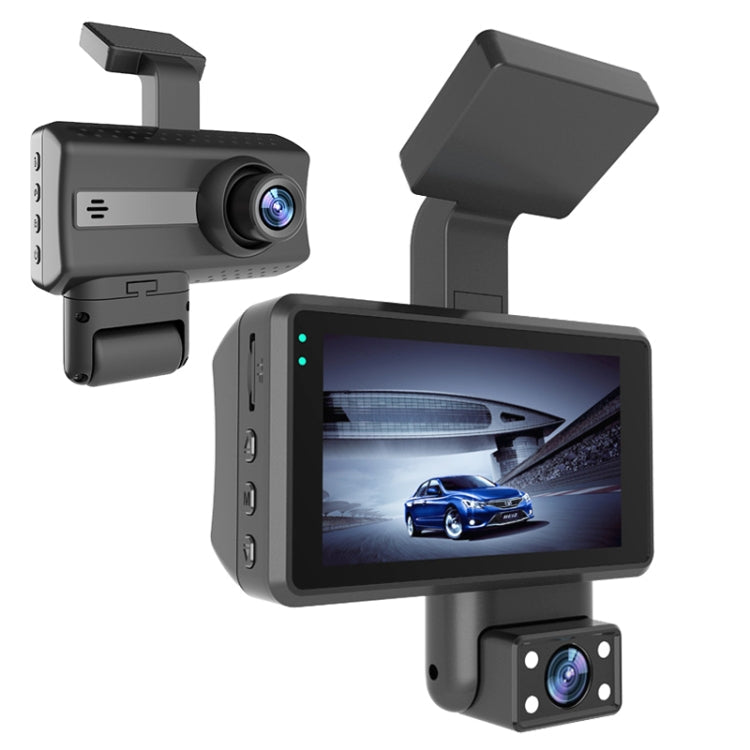 Front and Inner Dual Camera HD Infrared Night Vision Car Dash Cam Driving Recorder Eurekaonline