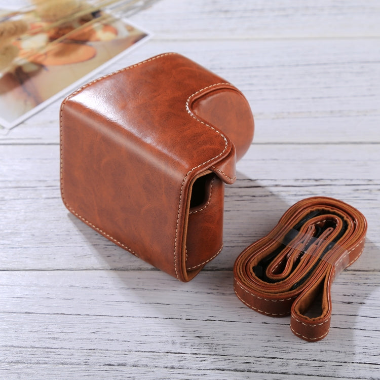 Full Body Camera PU Leather Case Bag with Strap for Sony A5100 / A5000 / NEX-3N (16-50mm / 40.5mm Lens)(Brown) Eurekaonline