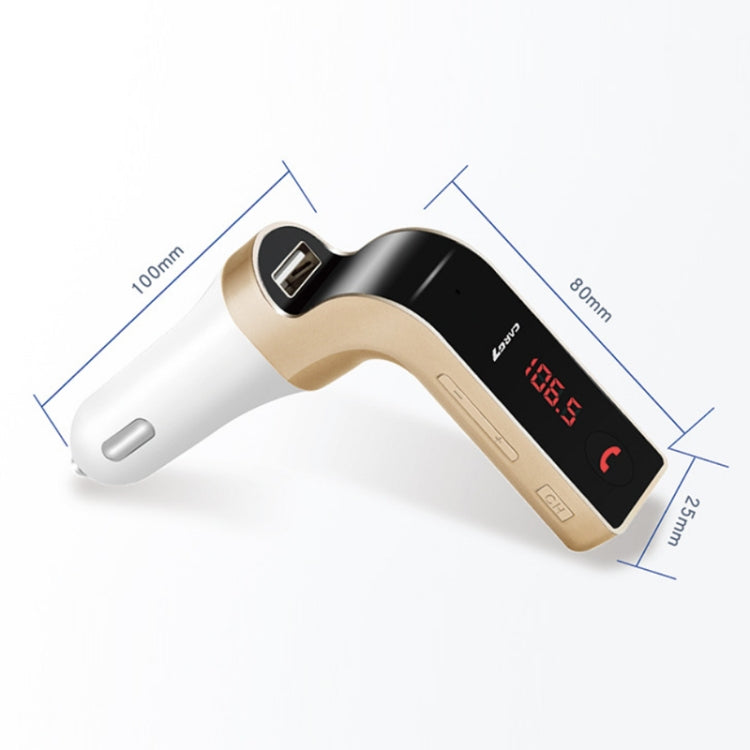 G7 Car Hands-Free Bluetooth FM Player MP3(Gold) Eurekaonline