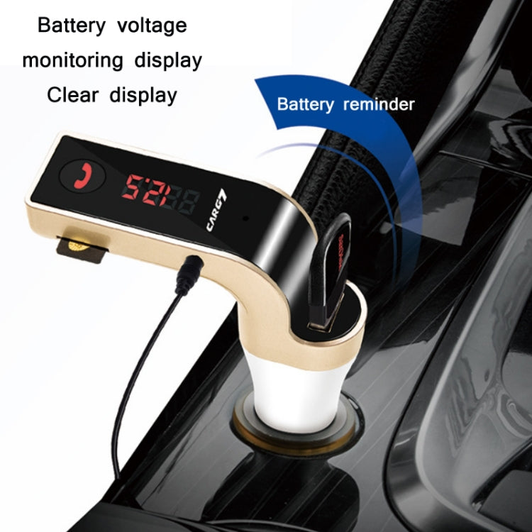 G7 Car Hands-Free Bluetooth FM Player MP3(Gold) Eurekaonline