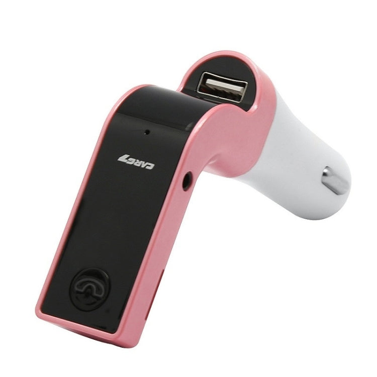 G7 Car Hands-Free Bluetooth FM Player MP3(Pink) Eurekaonline