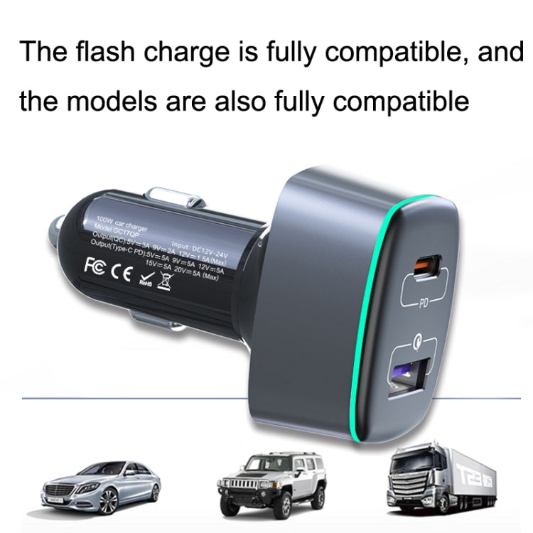 GC-17 100W High-power Car Charger 2 In 1 Cigarette Lighter Eurekaonline