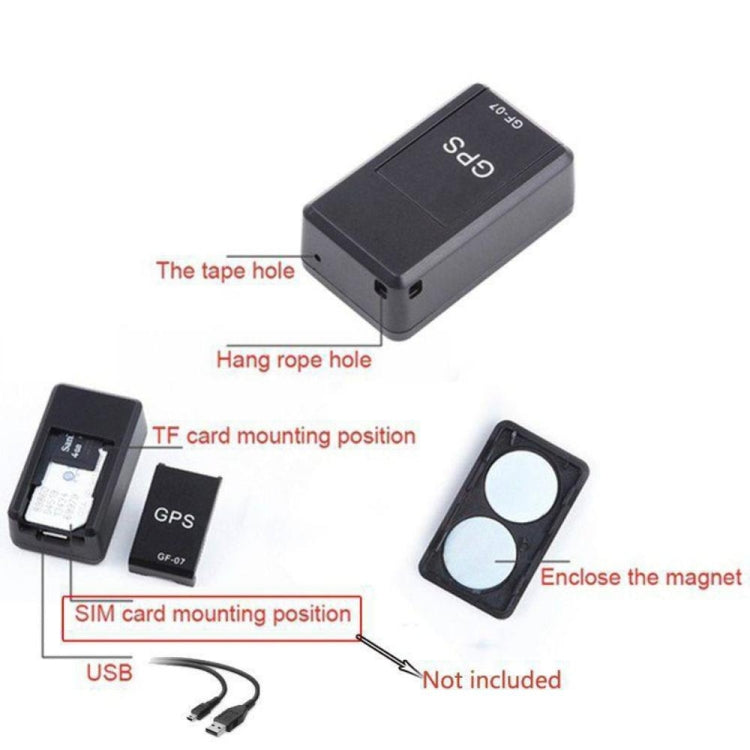 GF07 Locator Mini GPS Tracking Strong Magnetic Positioning Adsorption Anti Lost Device Voice Control Recordable(Black) Eurekaonline