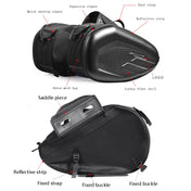 GHOST RACING GR-MAB01 Motorcycle Saddle Bag Locomotive Bilateral Helmet Travel Cycling Bag(Black) Eurekaonline