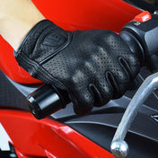 GHOST RACING GR-ST06 Breathable Touch Screen Motorcycle Riding Leather Gloves Anti-Fall Locomotive Gloves, Size: M(Black) Eurekaonline