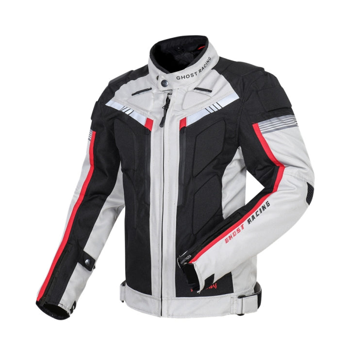 GHOST RACING GR-Y07 Motorcycle Cycling Jacket Four Seasons Locomotive Racing Anti-Fall Cloth, Size: XXXL(Light Grey) Eurekaonline