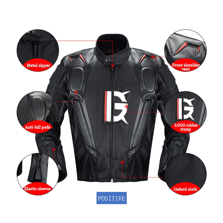 GHOST RACING GR-Y09 Motorcycle Four Seasons Racing Suit Locomotive Riding Anti-Fall Rally Suit, Size: XL(Black) Eurekaonline