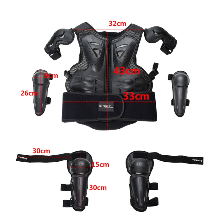 GHOST RACING Motorcycle Protective Gear Children Safety Riding Sport Vest + Knee Pads + Elbow Pads Protective Suit(Red) Eurekaonline