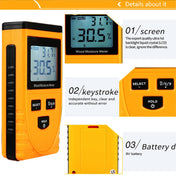 GM630 Digital Wood Moisture Meter with LCD(Orange) Eurekaonline