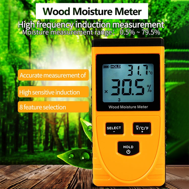 GM630 Digital Wood Moisture Meter with LCD(Orange) Eurekaonline