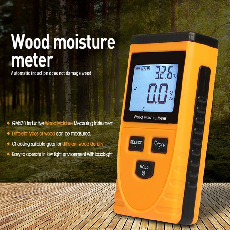 GM630 Digital Wood Moisture Meter with LCD(Orange) Eurekaonline