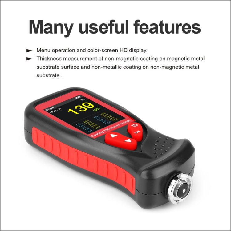 GT230 Thickness Gauges Paint Coating Thickness Gauge Car Film Digital Thickness Gauge Tester Rechargeable Thickness Gauge Eurekaonline