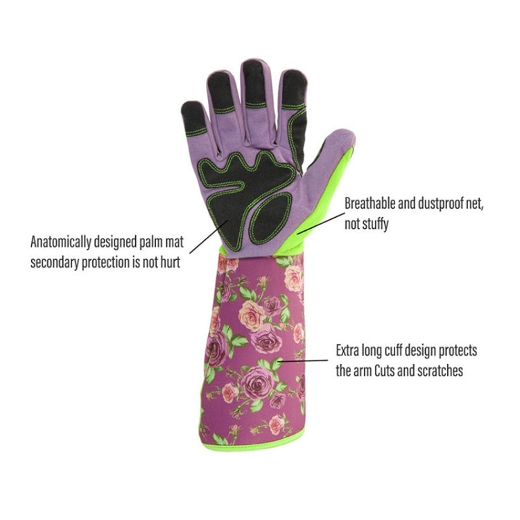 Gardening Stab Resistant Print Sleeve Wrist Extended Gloves(Green) Eurekaonline