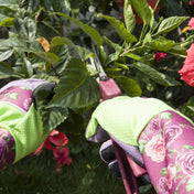 Gardening Stab Resistant Print Sleeve Wrist Extended Gloves(Pink) Eurekaonline