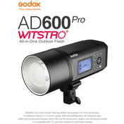 Godox  AD600 Pro WITSTRO 600Ws All-in-One Outdoor Flash 2.4GHz Speedlite Light(UK Plug) Eurekaonline