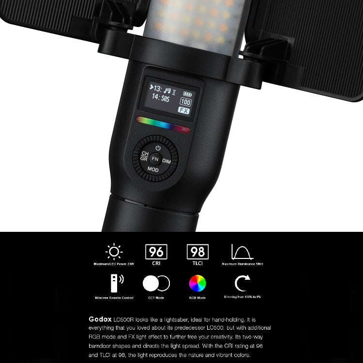 Godox LC500R RGB Full Color LED Light Stick Handheld Fill Light with Remote Control(US Plug) Eurekaonline