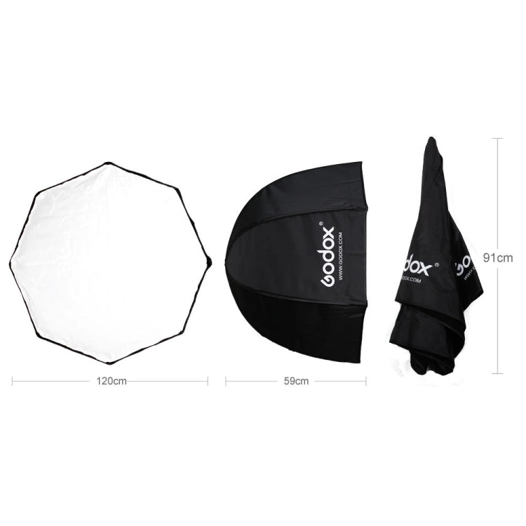 Godox Photo Studio Portable Octagon Speedlite Umbrella Softbox Reflector, Size:120cm Eurekaonline