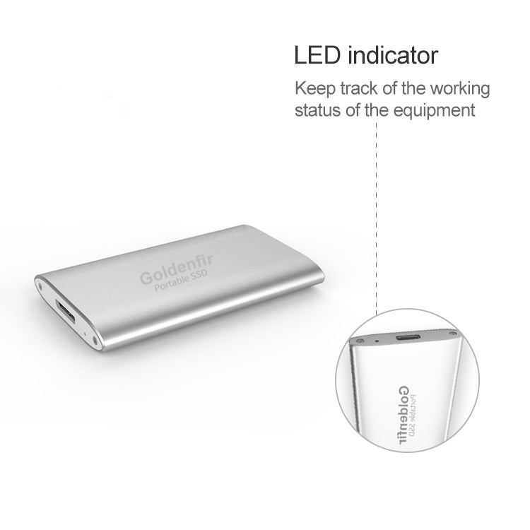 Goldenfir NGFF to Micro USB 3.0 Portable Solid State Drive, Capacity: 512GB(Silver) Eurekaonline