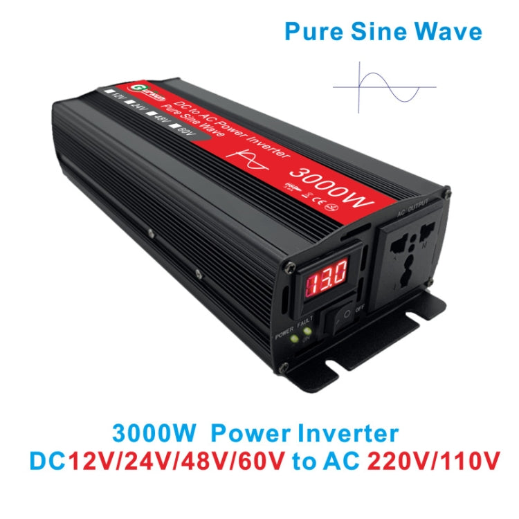 Gurxun Sine Wave Inverter 3000W 12/24/48/60V To 220V Car Boost Converter, Specification: 12V-220V Eurekaonline