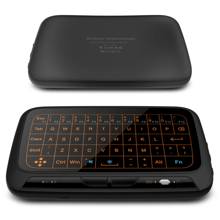 H18+ 2.4GHz Mini Wireless Keyboard Full Touchpad with 3-Level Adjustable Backlight(Black) Eurekaonline