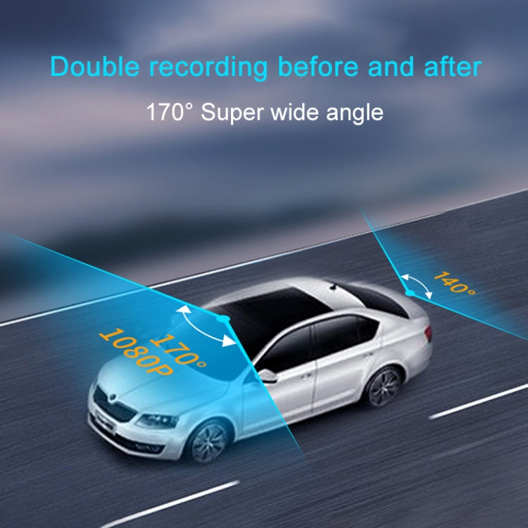 H808 4 inch Car HD Double Recording Driving Recorder, WiFi + Gravity Parking Monitoring Eurekaonline