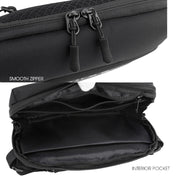 HAOSHUAI 2111 Men Chest Bag Outdoor Travel Waist Bag Minimalist Shoulder Bag(Black) Eurekaonline