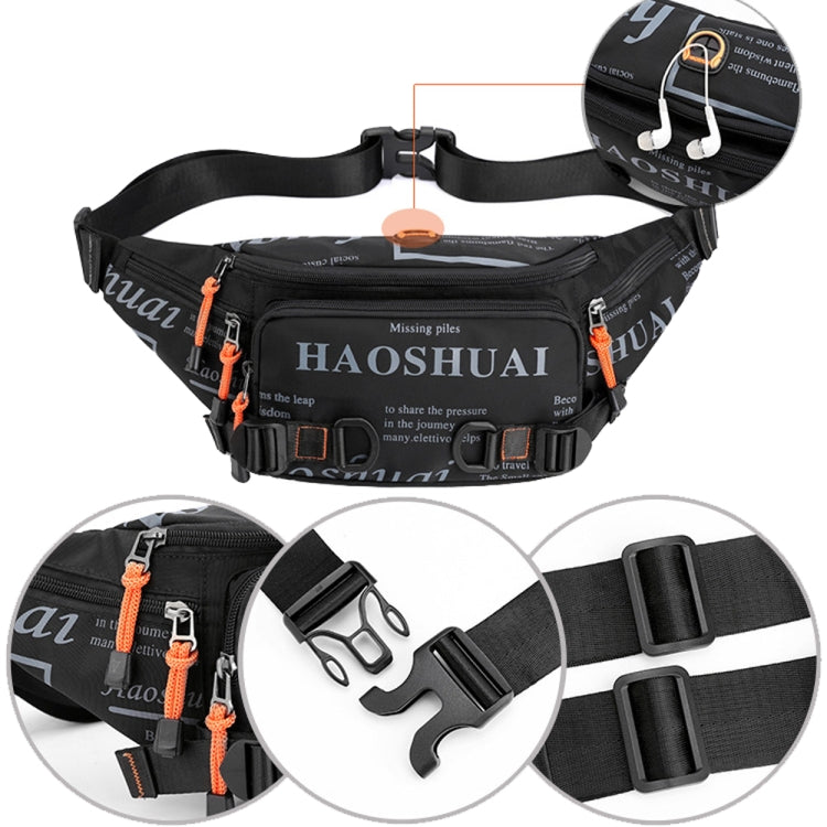 HAOSHUAI 5135 Outdoor Men Waist Bag Waterproof Nylon Cloth Men Bag(Camouflage) Eurekaonline