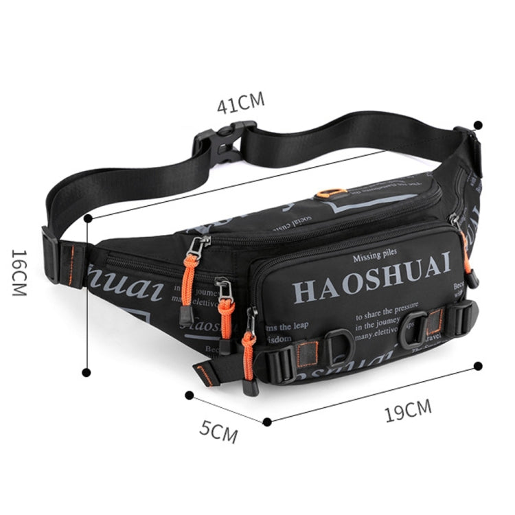 HAOSHUAI 5135 Outdoor Men Waist Bag Waterproof Nylon Cloth Men Bag(Camouflage) Eurekaonline