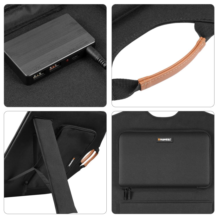 HAWEEL 100W Foldable Solar Panel Charger Travel Folding Bag (Black) Eurekaonline