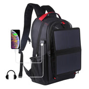 HAWEEL 14W Foldable Removable Solar Power Outdoor Portable Dual Shoulders Laptop Backpack, USB Output: 5V 2.1A Max(Black) Eurekaonline