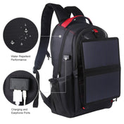 HAWEEL 14W Foldable Removable Solar Power Outdoor Portable Dual Shoulders Laptop Backpack, USB Output: 5V 2.1A Max(Black) Eurekaonline