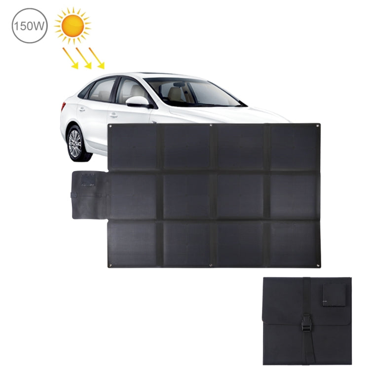 HAWEEL 150W 12-Fold ETFE Solar Panel Charger with 5V / 4.8A USB Port + DC Output(Black) Eurekaonline