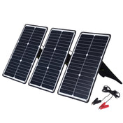 HAWEEL 3 PCS 20W Monocrystalline Silicon Solar Power Panel Charger, with USB Port & Holder & Tiger Clip, Support QC3.0 and AFC(Black) Eurekaonline