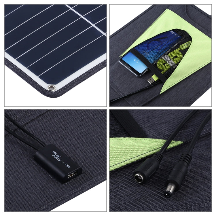 HAWEEL 4 PCS 20W Monocrystalline Silicon Solar Power Panel Charger, with USB Port & Holder & Tiger Clip, Support QC3.0 and AFC(Black) Eurekaonline