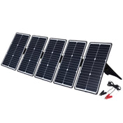 HAWEEL 5 PCS 20W Monocrystalline Silicon Solar Power Panel Charger, with USB Port & Holder & Tiger Clip, Support QC3.0 and AFC(Black) Eurekaonline