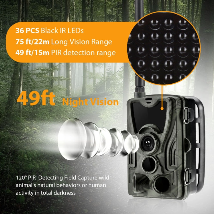 HC801LTE 4G EU Version Waterproof IP65 IR Night Vision Security 16MP Hunting Trail Camera, 120 Degree Angle Eurekaonline