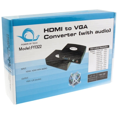 HDMI to VGA Converter with Audio (FY1322)(Black) Eurekaonline