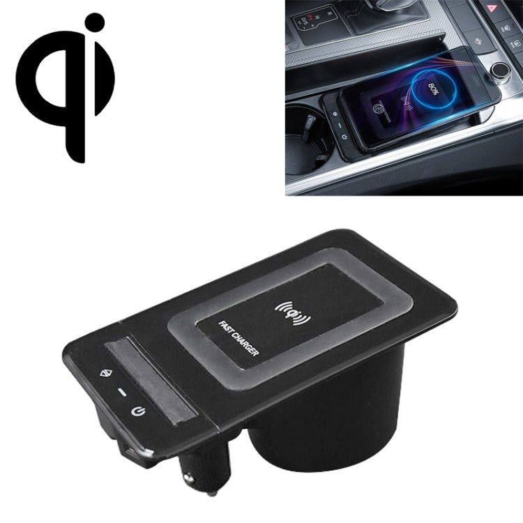 HFC-1052 Car Qi Standard Wireless Charger 15W / 10W Quick Charging for Audi A6L 2019-2022, Left Driving Eurekaonline