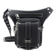 HG051 Steampunk Retro Waist Bag Outdoor One-Shoulder Messenger Bag(Black) Eurekaonline