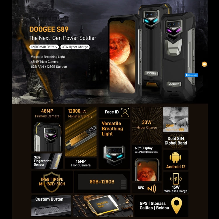 [HK Warehouse] DOOGEE S89 Rugged Phone, Night Vision Camera, 8GB+128GB Eurekaonline