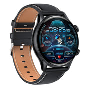HK8Pro 1.36 inch AMOLED Screen Leather Strap Smart Watch, Support NFC Function / Blood Oxygen Monitoring(Black) Eurekaonline