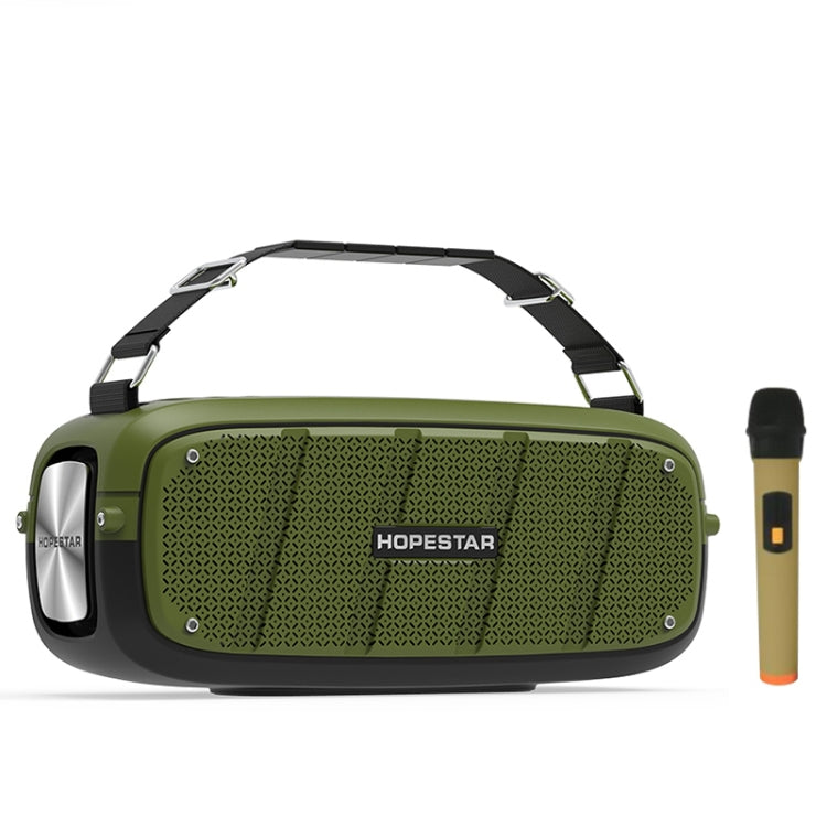 HOPESTAR A20 Pro TWS Portable Outdoor Waterproof Subwoofer Bluetooth Speaker with Microphone, Support Power Bank & Hands-free Call & U Disk & TF Card & 3.5mm AUX (Green) Eurekaonline