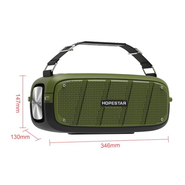 HOPESTAR A20 Pro TWS Portable Outdoor Waterproof Subwoofer Bluetooth Speaker with Microphone, Support Power Bank & Hands-free Call & U Disk & TF Card & 3.5mm AUX (Green) Eurekaonline