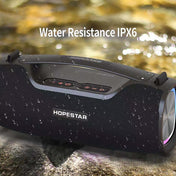 HOPESTAR A6X TWS Portable Outdoor Bluetooth Speaker with Colorful Music Lights, Support Power Bank & Hands-free Call & U Disk & TF Card & 3.5mm AUX(Black) Eurekaonline