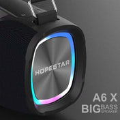 HOPESTAR A6X TWS Portable Outdoor Bluetooth Speaker with Colorful Music Lights, Support Power Bank & Hands-free Call & U Disk & TF Card & 3.5mm AUX(Black) Eurekaonline