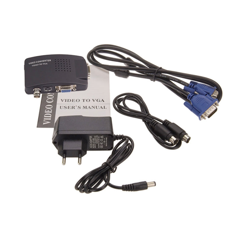HOWEI HW-2404 BNC / S-Video to VGA Video Converter(Black) Eurekaonline