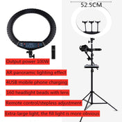 HQ-21N 21 inch 52.5cm LED Ring Vlogging Photography Video Lights Kits with Remote Control & Phone Clamp & 2.1m Tripod Mount, EU Plug Eurekaonline