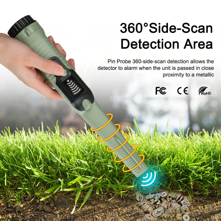 HS-12 Outdoor Handheld Treasure Hunt Metal Detector Positioning Rod(Black Orange) Eurekaonline