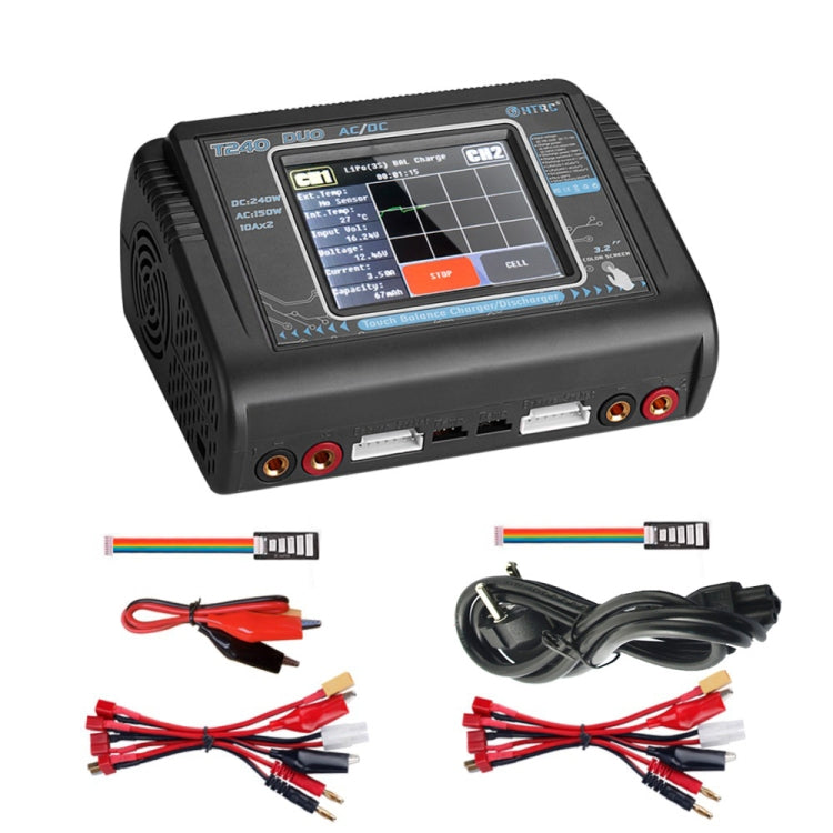 HTRC T240 Touch Balance Model Airplane Lithium Battery Charger Remote Control Car Toy B6 Charger, EU Plug Eurekaonline